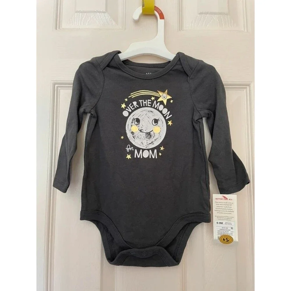 Baby Cat & Jack Long Sleeve One piece Over the moon for Mom NEW